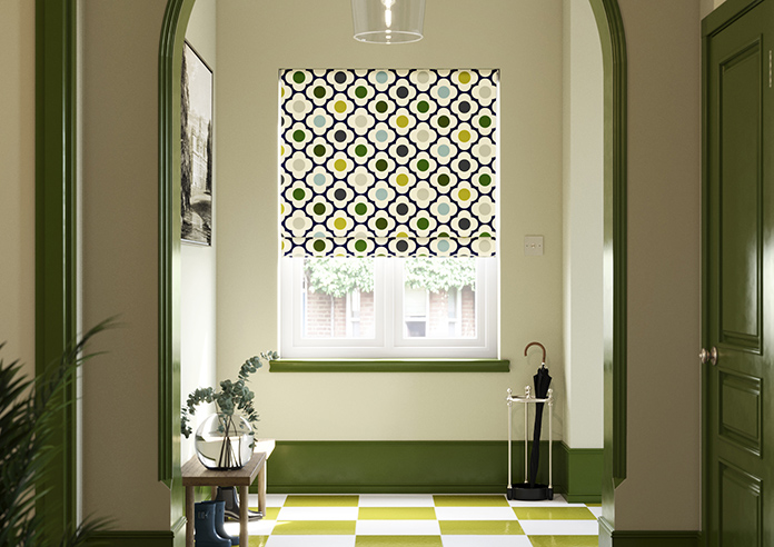 Orla Kiely Spot Flower, Blue Multi - Twist&Fit Roman Blind - Image 3